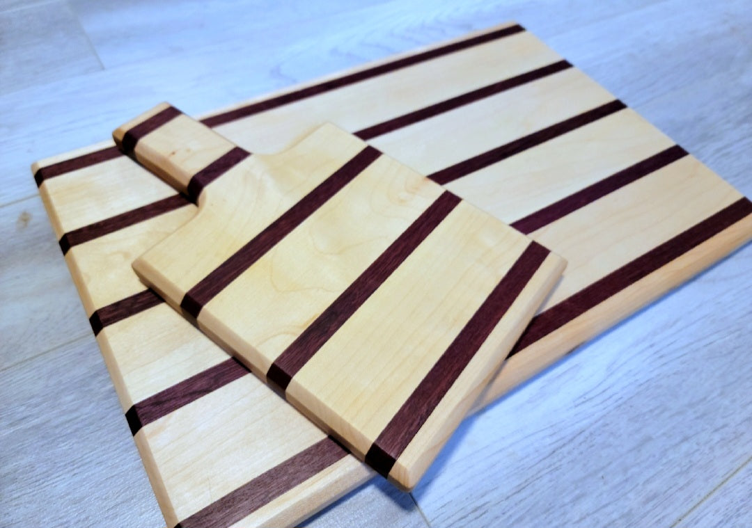 Purple Cream Cutting Board Set