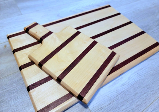 Purple Cream Cutting Board Set