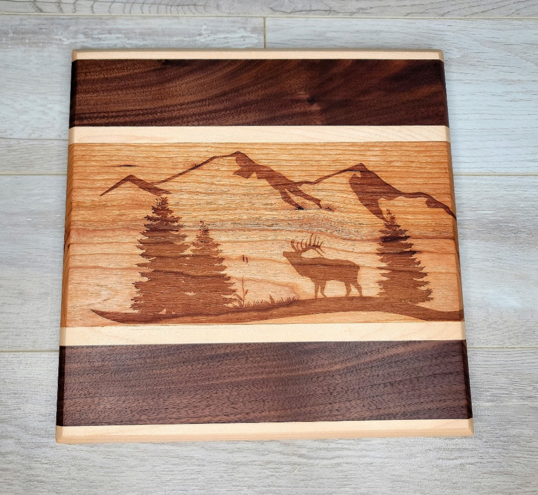 Elk Scene Cutting Board